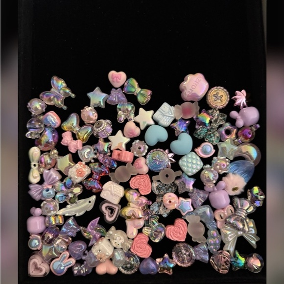 Other - CRAFTING - Assorted Pastel and Iridescent Fancy Acrylic beads - 100 beads